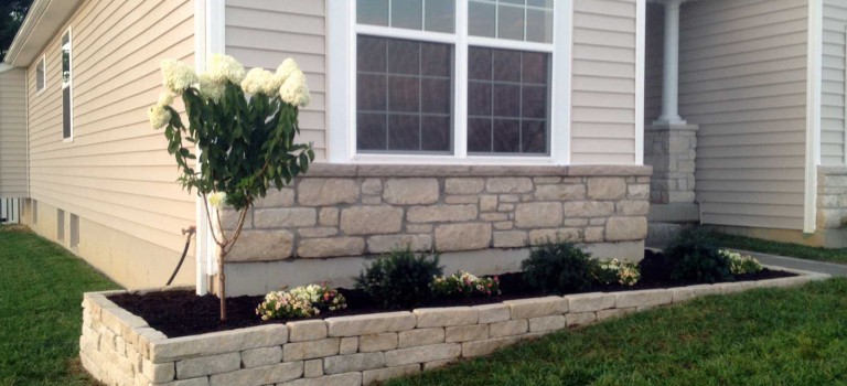 complete stone wall side view